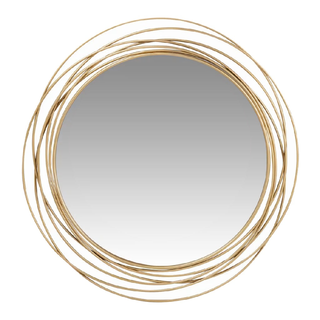 Miroir Rond avec Cadre Métallique Orné