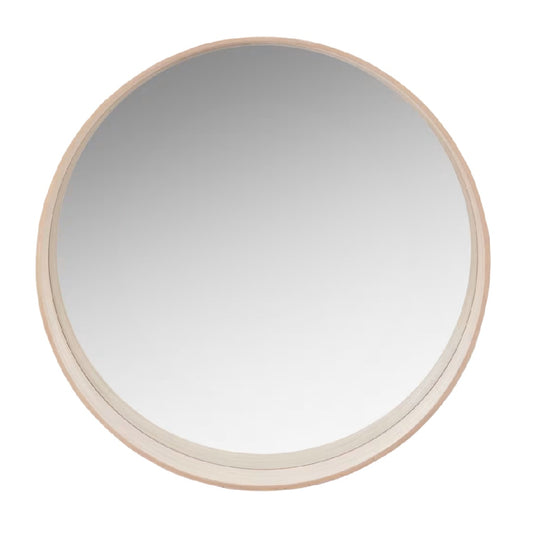 Miroir Rond avec Cadre en Bois Naturel