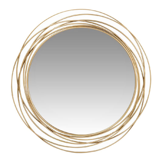 Miroir Rond avec Cadre Métallique Orné