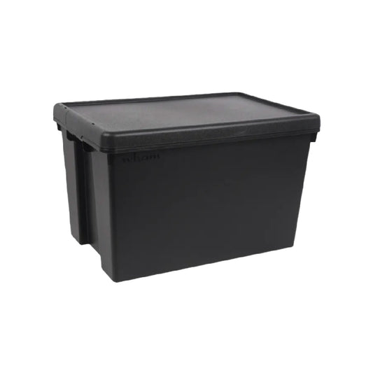 Boîte de rangement en plastique noir avec couvercle